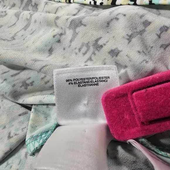 Kasper X-Large XL Mint Multicolored Patterned Blouse - Picture 5 of 6